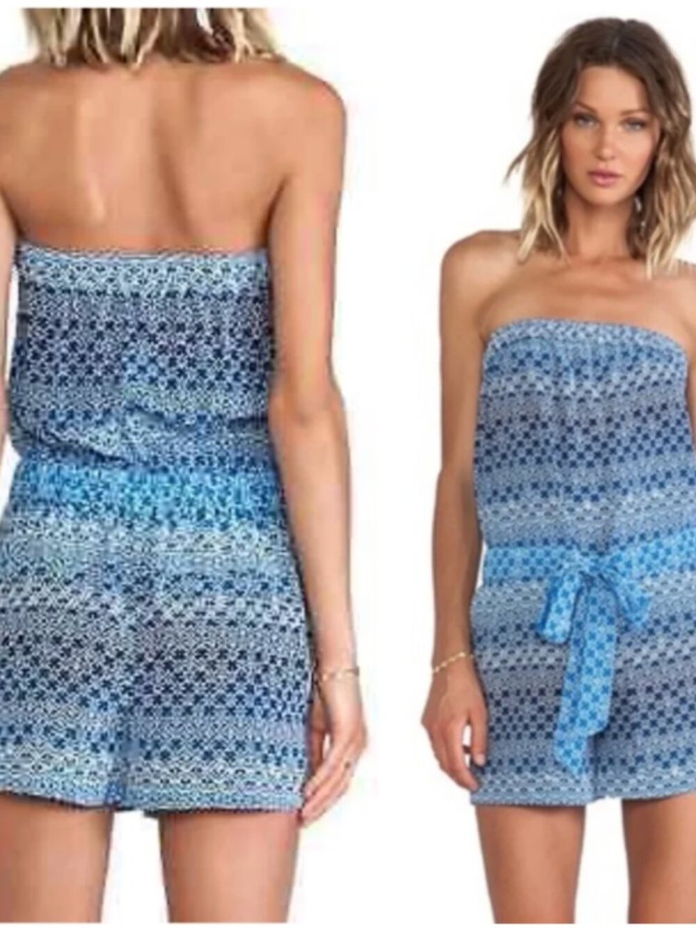 Diane von Furstenberg DVF Miranda Strapless Silk Romper – Size 4